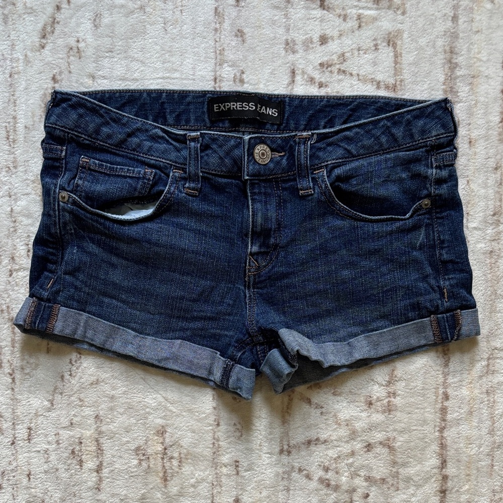 Express Dark Blue Jean Shorts for Women